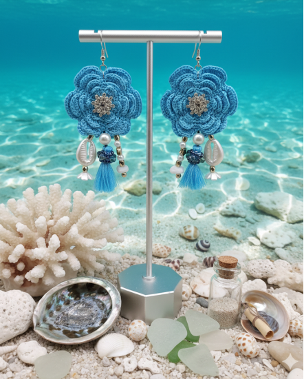 Dizajnové náušnice "Duša Karibského mora"